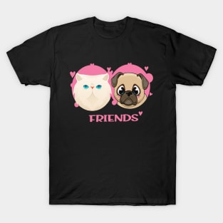 Friends Cat and Dog T-Shirt